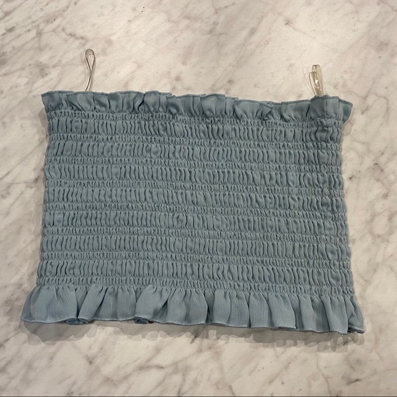 Kendall & Kylie Ruched Blue Tube Top - Picture 1 of 6